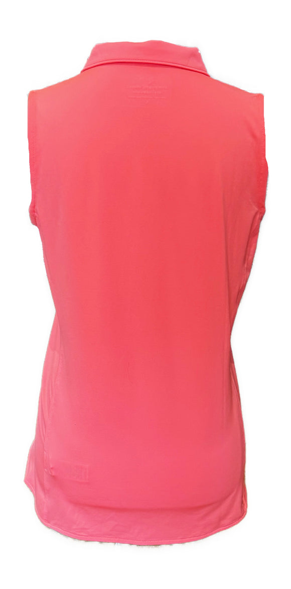 Vineyard Vines Performance Bright Coral Sleeveless Polo Size S