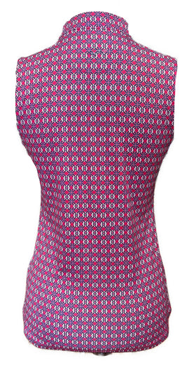 Greg Norman Women's Pink, Black & White Patterned Sleeveless Golf Top Size S - 0