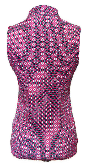Greg Norman Women's Pink, Black & White Patterned Sleeveless Golf Top Size S - 0