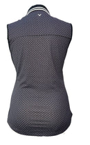 Callaway Violet & Black Circle and Square Print Sleeveless Polo Size L-2