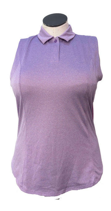 Callaway Lavender Heather Sleeveless Polo Size L