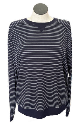 Footjoy Women's Navy & White Striped Crw Golf Pullover Size 2XL MSP$126