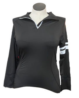 New Scratch Seventy Black Lindsay Long Sleeve Golf Top MSP$89
