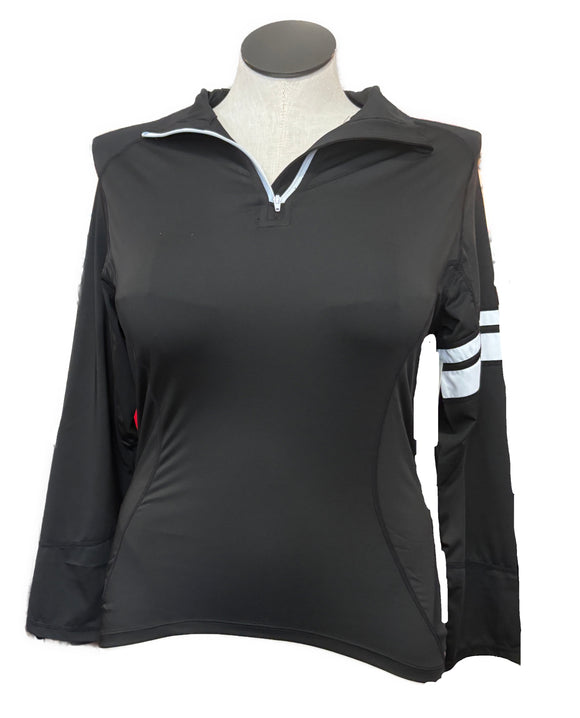 New Scratch Seventy Black Lindsay Long Sleeve Golf Top MSP$89