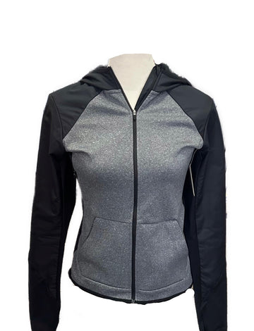 Women's Nike Dri-Fit Full-Zip Hooded Gray/Black Jacket Size S