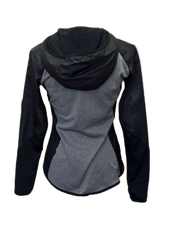 Women's Nike Dri-Fit Full-Zip Hooded Gray/Black Jacket Size S