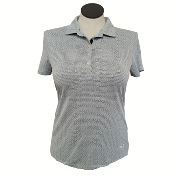 Puma Navy & White Micro-Dash Print Polo Size L