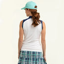 New Women's EP NY White Sleeveless Golf Polo with Color Block Design MSP$80-3