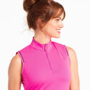 New EP NY Rosa Sleeveless Zip Mock Golf Polo MSP$80-2