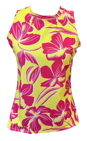 Tail Activewear Yellow & Pink Floral Tank Size M MSP$70