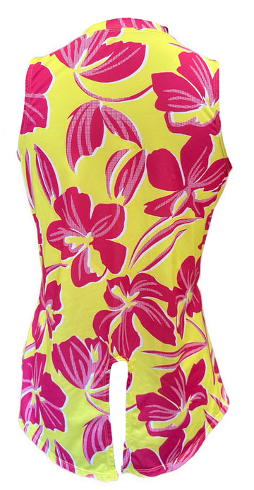 Tail Activewear Yellow & Pink Floral Tank Size M MSP$70 - 0