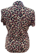 Tail Neon Coral & Purple Cheetah Print Polo Size XL-2
