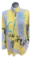 New Sunsense by Jamie Sadock Yellow & Gray Patterned Pullover Size XXL MSP$95-1