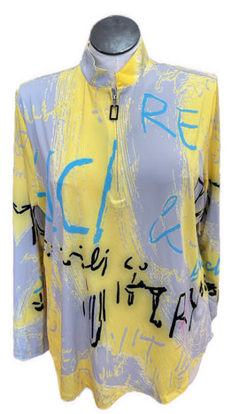New Sunsense by Jamie Sadock Yellow & Gray Patterned Pullover Size XXL MSP$95