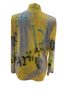 New Sunsense by Jamie Sadock Yellow & Gray Patterned Pullover Size XXL MSP$95 - 0