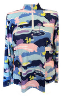SanSoleil Women's Blue Golf Course Print Pullover Size XXL-1