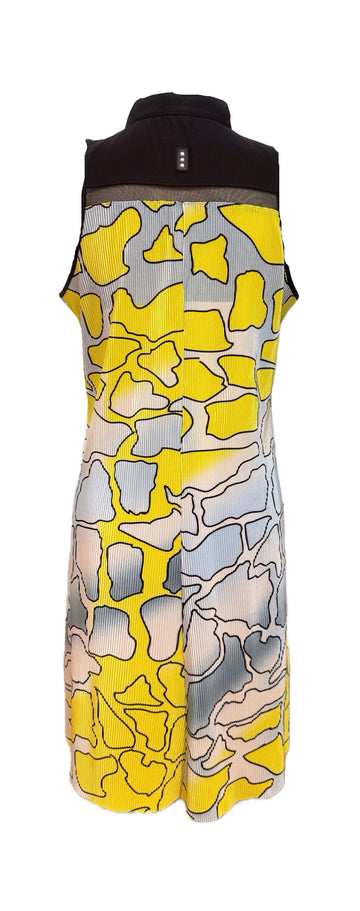Jamie Sadock Women's Crinkle Gray, Yellow & Black Golf Dress Size M - 0