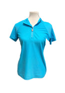 Tzu Tzu Bright Aqua1/4 Zip Mock Top Size M-1