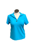 New Tzu Tzu Women's Short Sleeve Lucy Top in Blue Lagoon Size XL MSP$99-1