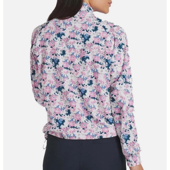 Puma Golf Pink, Periwinkle & White Floral Full Zip Jacket Size XL