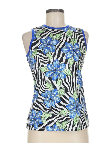 Tail Women's Zebra Print Workout Tank w/Floral Accents Size M MSP$70