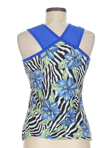 Tail Women's Zebra Print Workout Tank w/Floral Accents Size M MSP$70 - 0