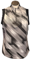 Tail Women's Black & White Striped Sleeveless Golf Top Size XXL-1