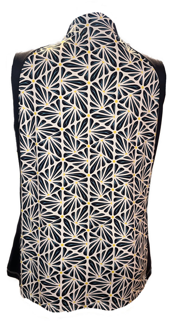 Tail Women's Navy & Yellow Floral Sleeveless Golf Top Size XXL