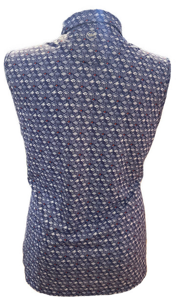 Peter Millar Women's Navy & White Tiny House Print Sleeveless Golf Top Size XL - 0