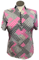 Tail White Label Women's Black & Pink Short Sleeve Golf Top Size XL-1