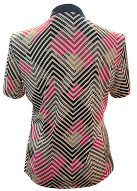 Tail White Label Women's Black & Pink Short Sleeve Golf Top Size XL - 0