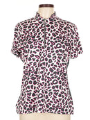 Tail Women's Joli Cheetah Print Short Sleeve Golf Top Size L MSP$93-1