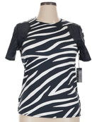 New Tail Activewear Katy Wild Zebra Short Sleeve Tennis Top Size XL-1