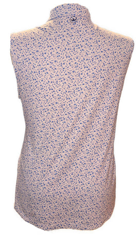 Peter Millar Women's Pink & Blue Golf Shoe & Tee Print Sleeveless Golf Top Size XL - 0