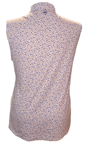 Peter Millar Women's Pink & Blue Golf Shoe & Tee Print Sleeveless Golf Top Size XL - 0