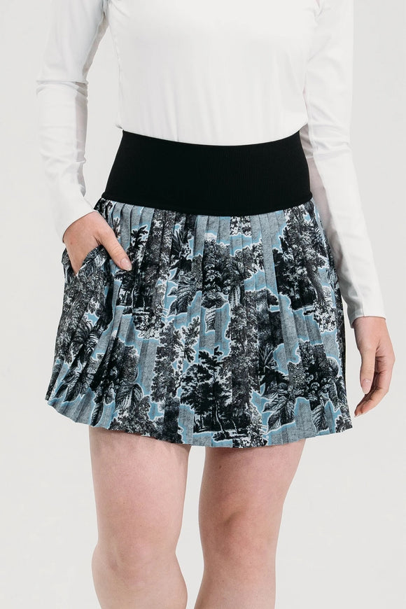 Foray Golf Blue Print Pleated Performance Giolf Skort Size M MSP$120