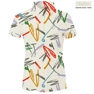 New Swing Juice Women's Ivory Strokes Golf Polo MSP$88