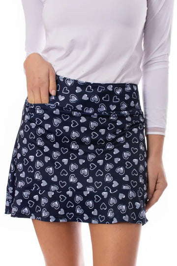 New Golftini Navy Crazy in Love Golf Skort Size XS MSP$110 - 0