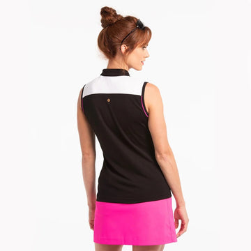 New EP NY Black/White/Pink Colorblock Sleeveless Golf Top MSP$80 - 0