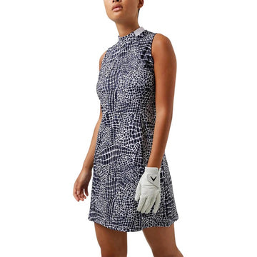 J.Lindeberg Nena Print Sleevelss Golf Dress - Navy Size S MSP$155