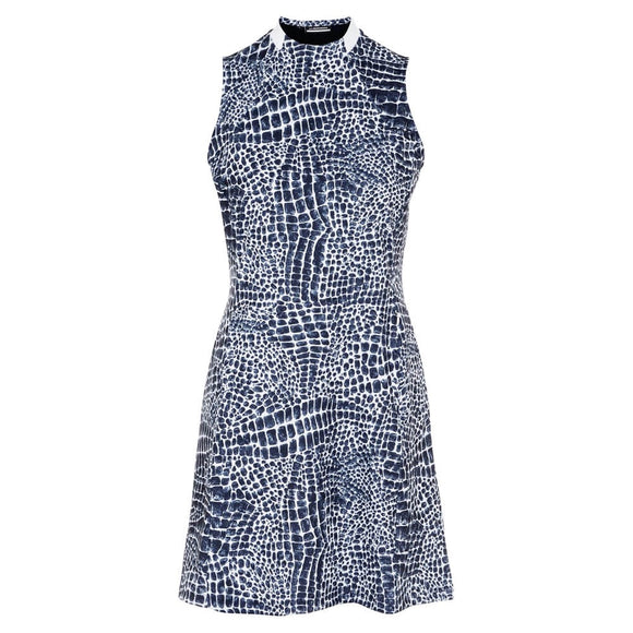 J.Lindeberg Nena Print Sleevelss Golf Dress - Navy Size S MSP$155
