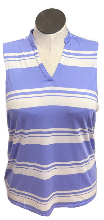 Puma Women's Purple & White Striped Sleeveless Golf Top Size XL