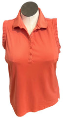 Lady Hagen Women's Coral Sleeveless Golf Top w/Ruffles Size XL-1
