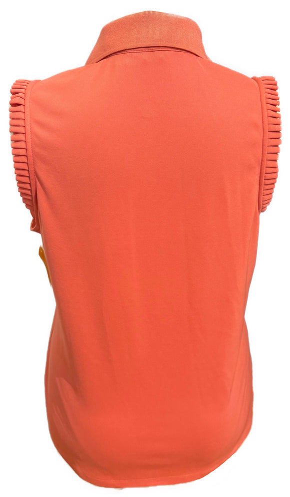 Lady Hagen Women's Coral Sleeveless Golf Top w/Ruffles Size XL
