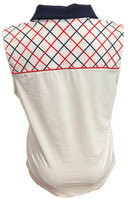 Lady Hagen Women's White Sleeveless Golf Top w/Red & Navy Patterns Size XL-2