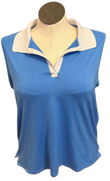 Rhoback Women's Blue Brooke Sleeveless Polo Size XL MSP$96