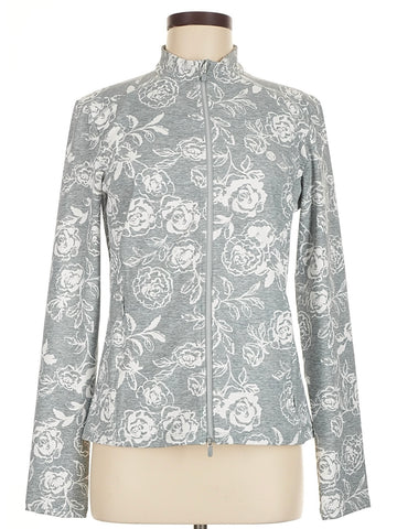 G/Fore Women's Peony Sketch Interlock Jacket - Heather Gray Size M MSP$225