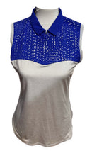 Annika by Cutter & Buck Royal Blue & Sliver Burst Sleeveless Top Size S-1