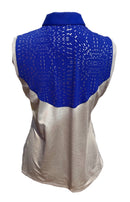 Annika by Cutter & Buck Royal Blue & Sliver Burst Sleeveless Top Size S-2