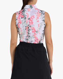New Bad Birdie Women's Sleeveless Lei'd Golf Top - Brilliant White - 0